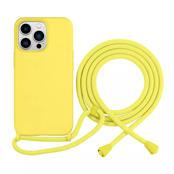 Yellow TPU Case with Lanyard for iPhone 14 Pro