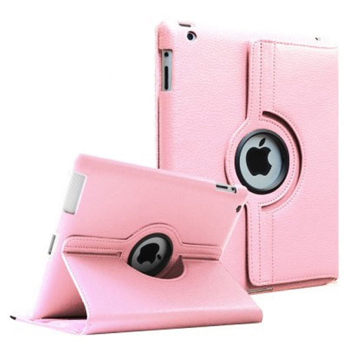 iPad 2/3/4 9.7" PU Leather Folio Folding 360 Case Light Pink