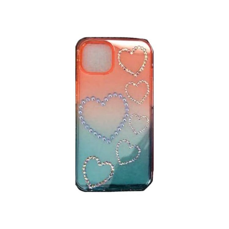 Orange Blue Gradiant Stone Hearts case for iPhone 15 Plus 6.7 / 14 Plus 6.7