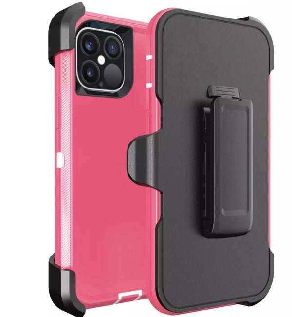 iPhone 13 Pro Heavy Duty Case Pink White
