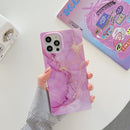 Square Case Pink Marble Design for iPhone 14 6.1 / 13