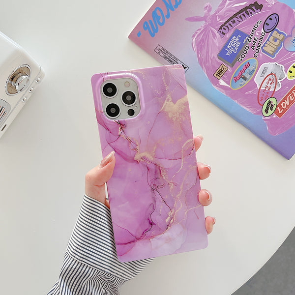 Square Case Pink Marble Design for iPhone 11