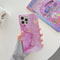Square Case Pink Marble Design for iPhone 15 Plus 6.7 / 14 Plus 6.7