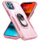 Pink Double Heavy Duty with Ring Kickstand for iPhone 13 Pro