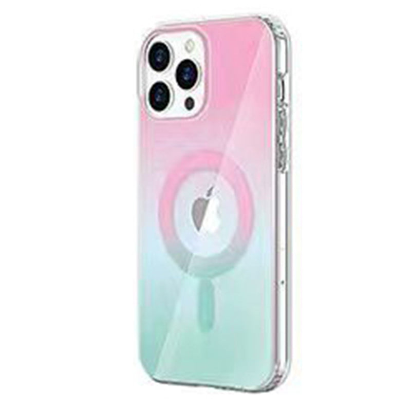 Pink and Teal Gradient Case with Magnetic Compatibility for iPhone 15 Plus 6.7 / 14 Plus 6.7