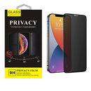 Privacy iPhone 11 Pro / XS / X Full Glue Tempered Glass Clear Frame Black