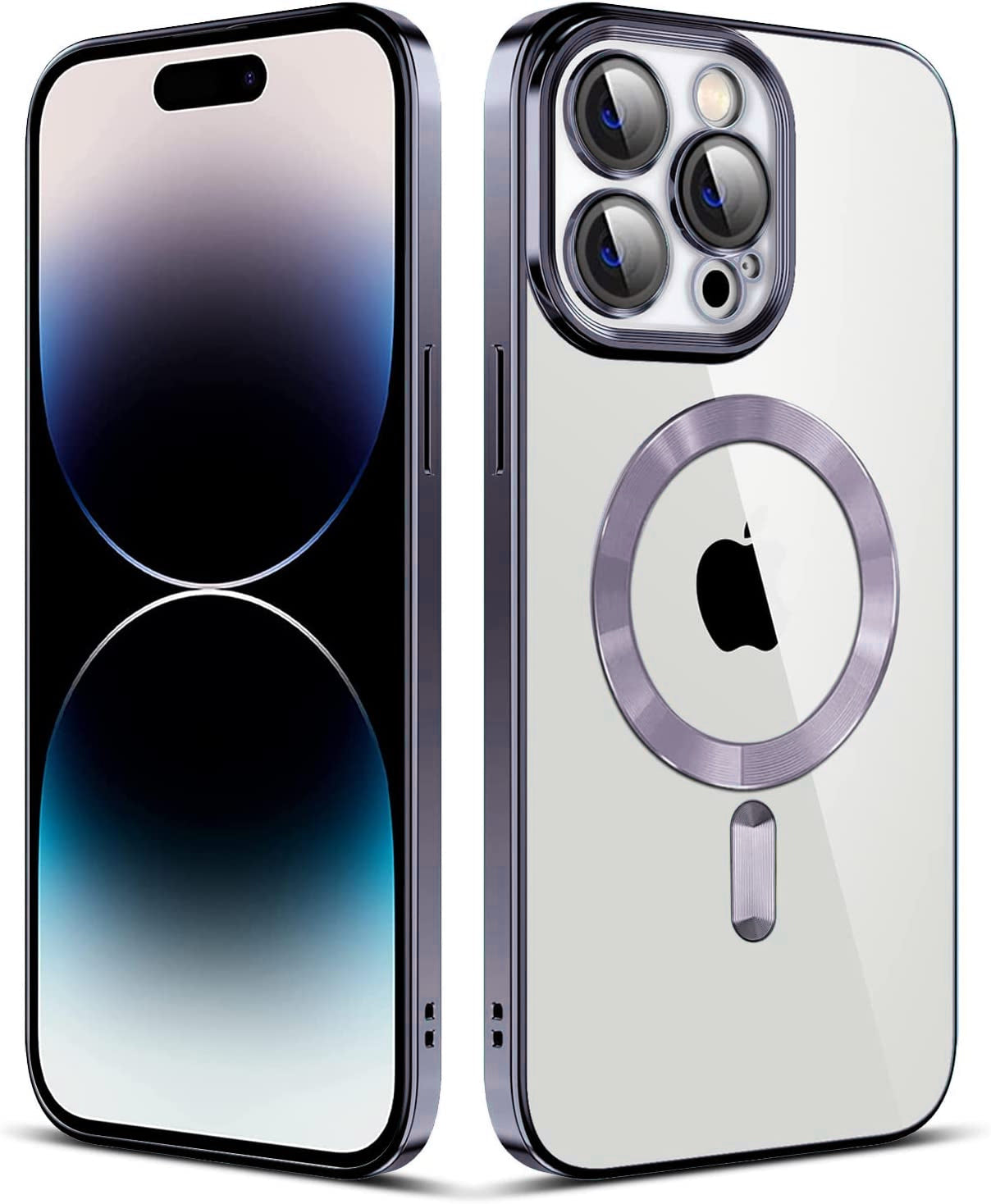 Dark Purple Soft TPU Case with Magnetic Compatibility for iPhone 14 Pro