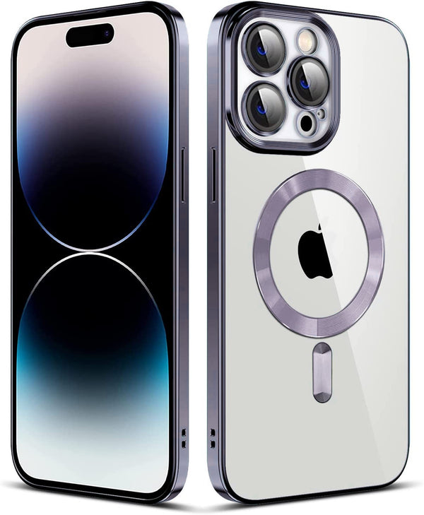 Purple Soft TPU Case with Magnetic Compatibility for iPhone 14 Plus 6.7