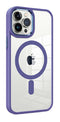 Purple Frame Clear Case with Magnetic Compatibility for iPhone 14 6.1 / 13