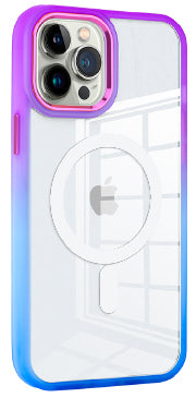 Purple and Blue Two Tone Case with Magnetic Compatibility for iPhone 14 Pro Max
