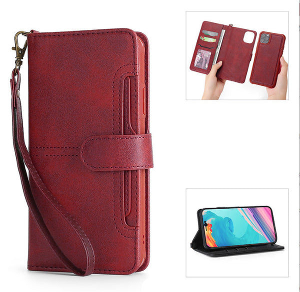 Red Folio Wallet Premium Detachable Case for iPhone 15 Plus 6.7 / 14 Plus 6.7