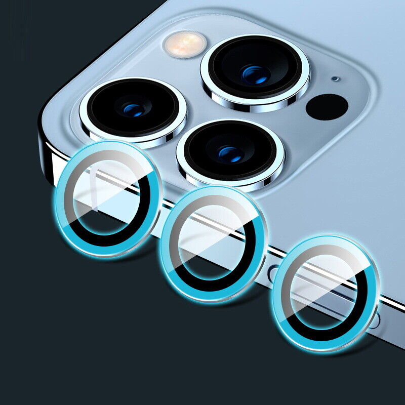 Blue Glow in the Dark Camera Glass Protector for iPhone 13 / 13 Mini