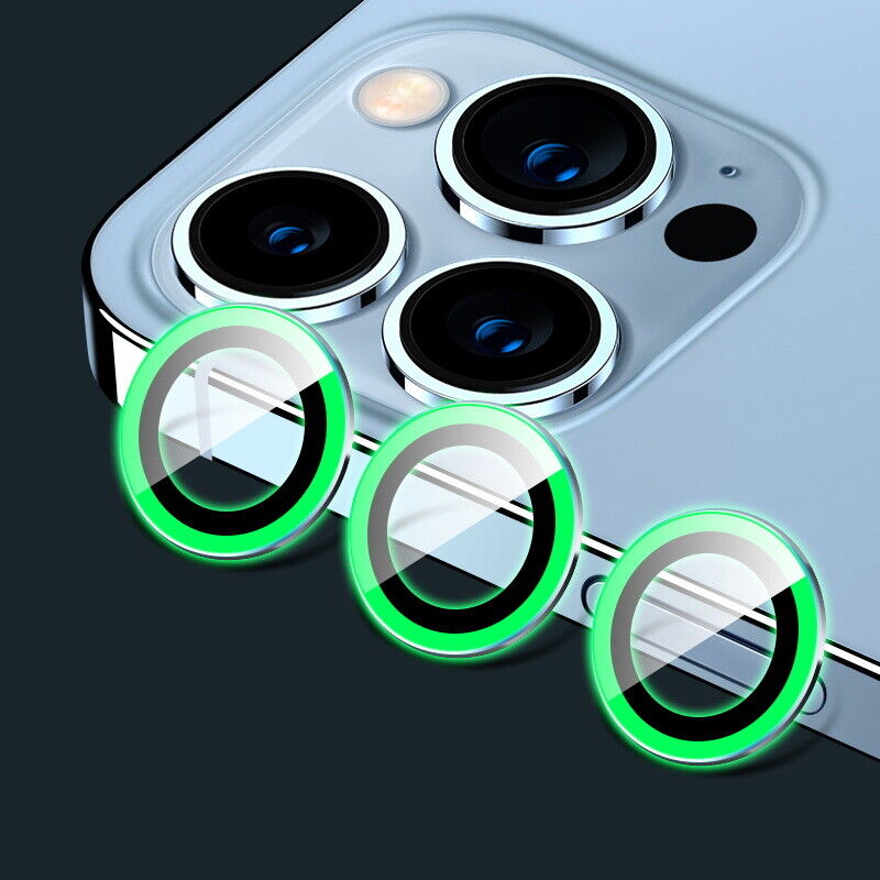Green Glow in the Dark Camera Glass Protector for iPhone 14 Plus 6.7 / 14 6.1
