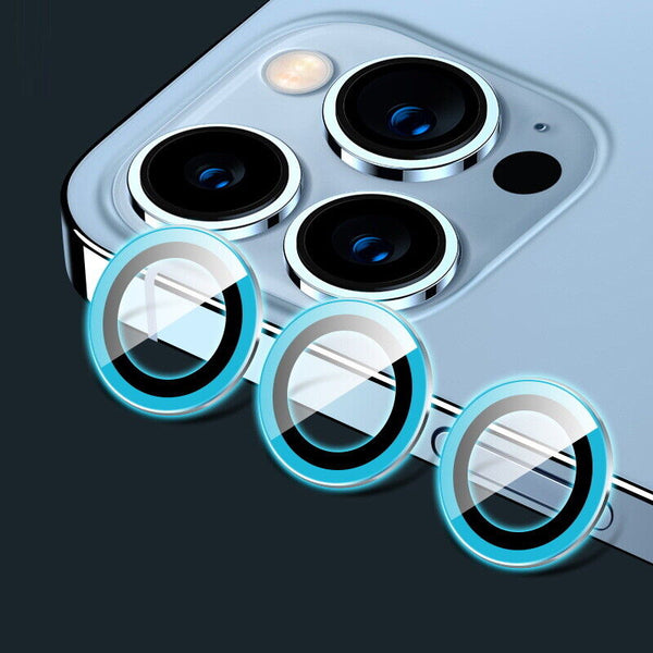 Blue Glow in the Dark Camera Glass Protector for iPhone 12 Pro Max 6.7