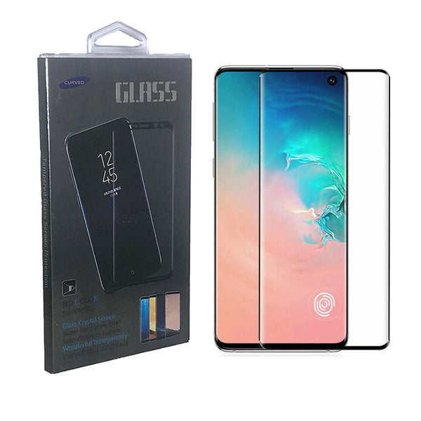 Galaxy S10 Tempered Glass 3D Clear Frame Black