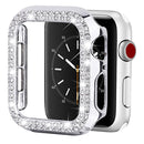 Diamond Silver Bumper Case for iWatch 45mm with tempered glass built in