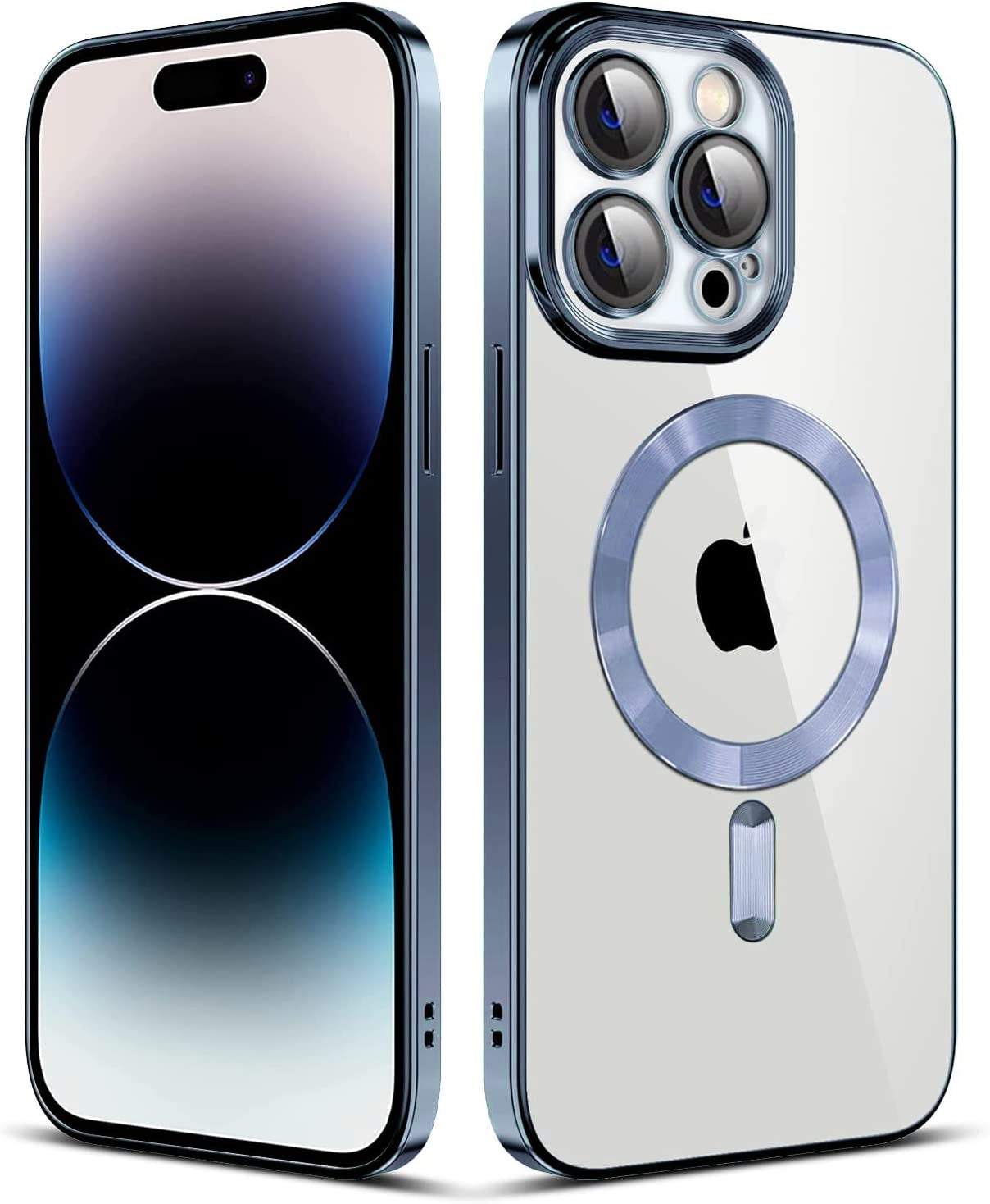 Light Blue Soft TPU Case with Magnetic Compatibility for iPhone 14 Pro