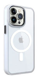 White Frame Clear Case with Magnetic Compatibility for iPhone 12 Pro Max 6.7