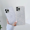 Square Case White Glitter Design for iPhone 14 6.1 / 13