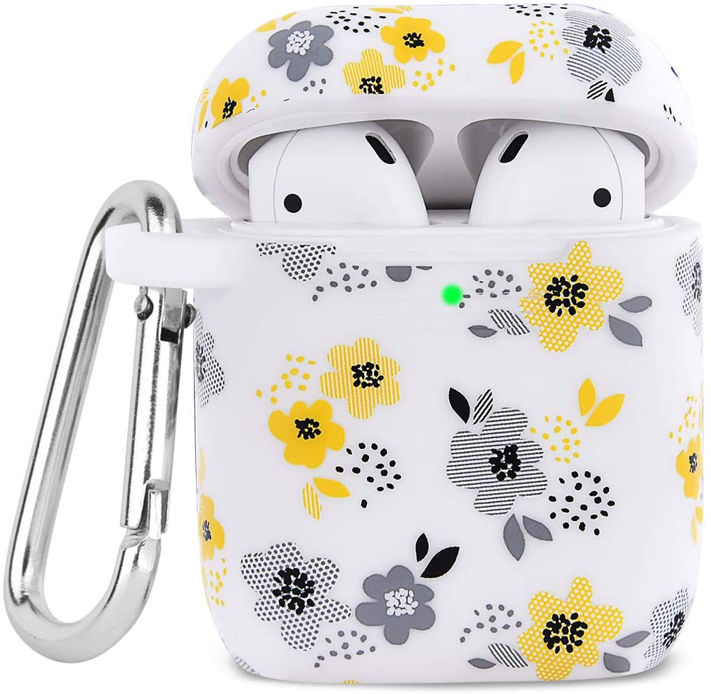 Yellow Flower Air Pods Silicone Case Design